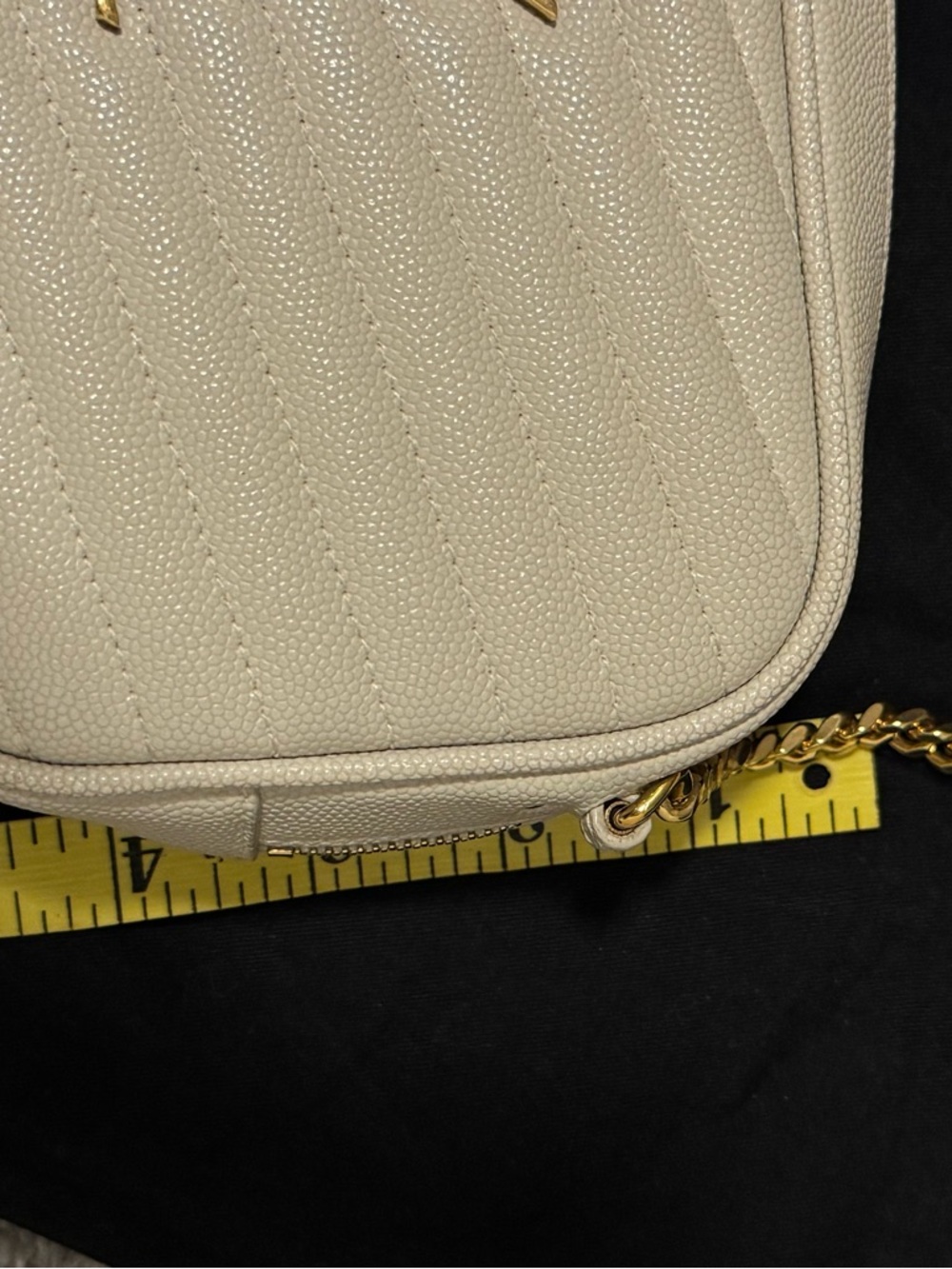 Saint Laurent Quilted Camera Crossbody Bag in Cream with Gold Hardware - Picture 16 of 16